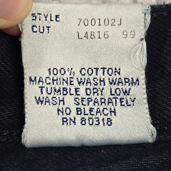 Lucky Brand Mens Black Dungarees 34 (Fits 31x33) Relaxed Tapered USA Vintage Fit - Picture 6 of 13